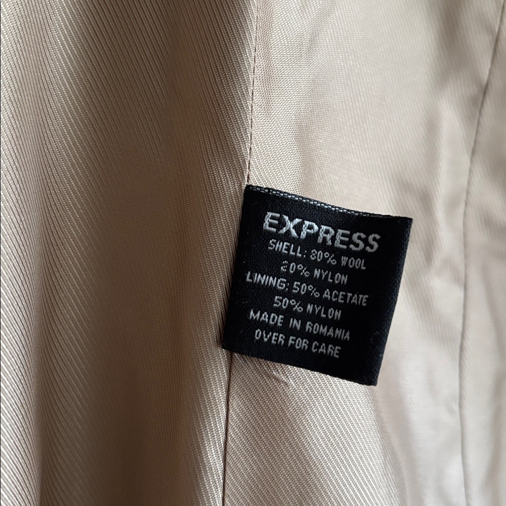 Express size 3/4 camel colored wool coat - Picture 4 of 5